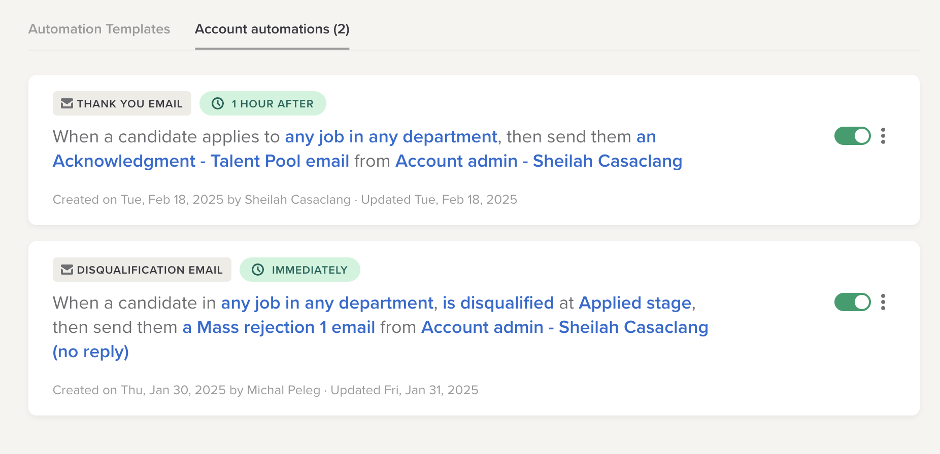 Active automations